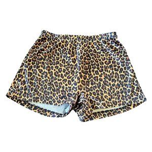 Vintage Rodan High Waisted Leopard Print Swim Shorts